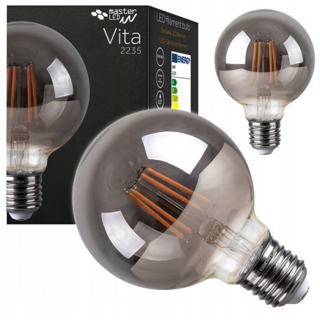 E27 G80 Filament LED 6W 600Lm Warm White 2200K dymová masterLED