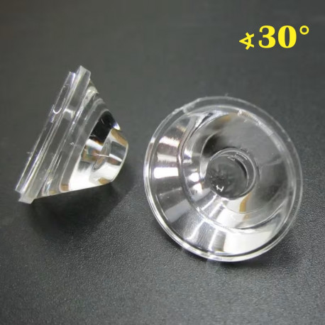 Šošovka pre LED diódu priemer 20mm - číra - 30°