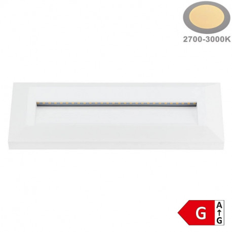 Schodiskové LED svietidlo obdĺžnikové 3W 100Lm Warm White IP65 OPTONICA biele