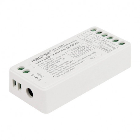 RF prijímač + PUSH 2in1 pre riadenie LED pásov MONO/CCT 12A DC12/24V MiLight SR2