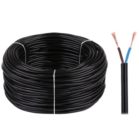 Kábel elek. OMY 2x1,0mm² H03VV-F 300/300V čierny okrúhly