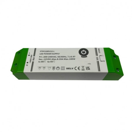 LED nábytkový napájací zdroj 12V-90W IP20 FTPC100V12-L