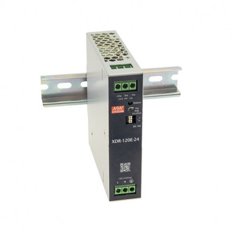 LED napájací zdroj na DIN lištu 24V-120W Mean Well XDR-120E-24