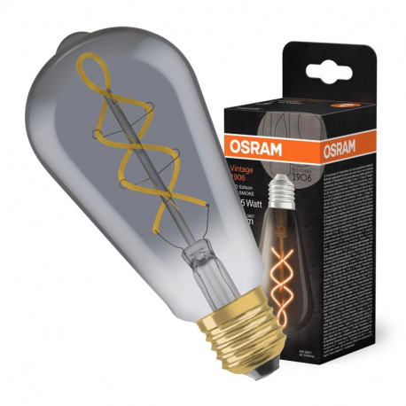 E27 ST64 VINTAGE LED 4W 140Lm AMBER 1800K Smokey Glass OSRAM 1906 EDITION