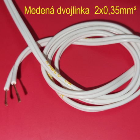 Dvojlinka 2x0,35mm² Cu V03VH-H - biela KABLO