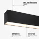 Set - konštrukčný hliníkový profil pre LED pásy + difúzor + koncovky 75x50mm BLACK 2m-tyč