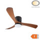 LED stropné svietidlo VENTILÁTOR BLACK WOOD 18W 1440Lm CCT OPTONICA