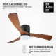 LED stropné svietidlo VENTILÁTOR BLACK WOOD 18W 1440Lm CCT OPTONICA