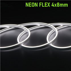 Silikónový NEON FLEX 4x8mm Cold White 8W 400Lm 24V IP65 OPTONICA