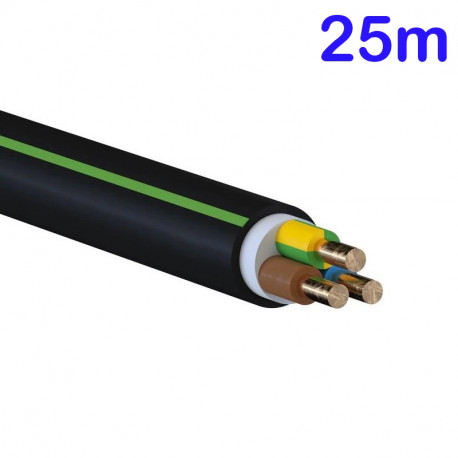 Kábel elektrický CYKY-J 3x2,5mm čierny okrúhly PVC - balenie 25m