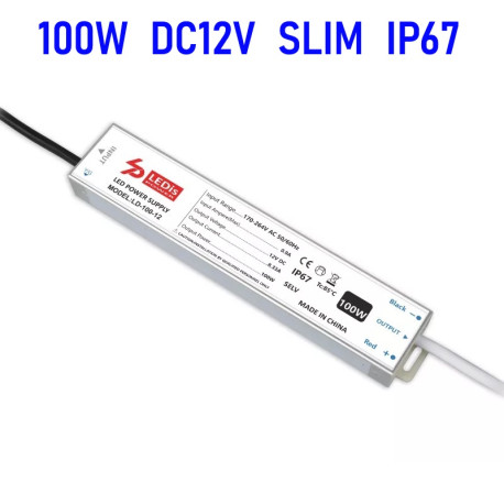 LED napájací zdroj 12V-100W SLIM IP67 LEDis LD-100-12