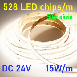 Flexibilný LED pás COB LED 528 Naturálna biela farba svetla 4000K 15W/m 1650Lm/m DC 24V CRI90 10mm