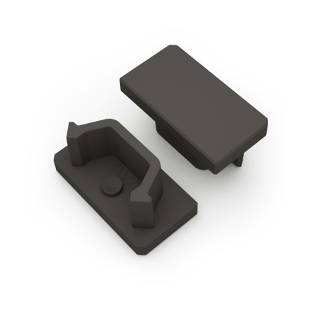 Koncovky pre hliníkový profil BASELYTE-10-LOW - čierne/pár