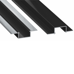 Hliníkový profil zaomietací pre LED pásy HIRO čierny lakovaný 1m