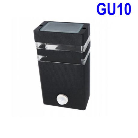 Svietidlo prisadené nástenné INEZ 1xGU10 PIR IP44 Black