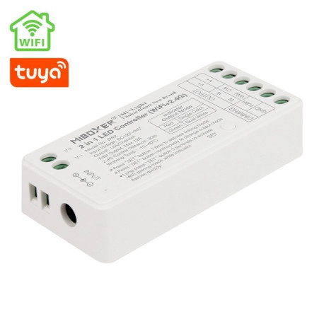 WiFi/RF 2,4GHz prijímač 2in1 pre riadenie MONO a CCT LED pásov 12A DC12/24V MiLight SW2