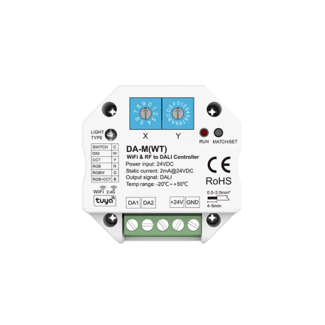 Prevodník WiFi a RF signálu 2,4GHz na DALI SKYDANCE DA-M(WT)
