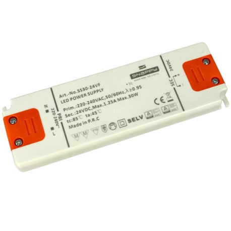 LED nábytkový napájací zdroj 24V-30W IP20 SNAPPY SS30-24VF