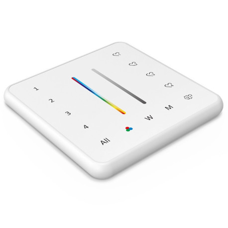 Nástenný ovládací panel RGB+CCT RF 2,4GHz 4-zónový imLTLED PR02 biely