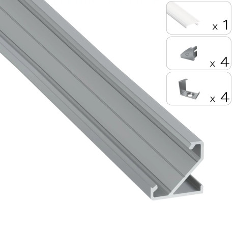 Set-2m hliníkový profil pre LED pásy TEKKNI BARDE + difúzor mrazený