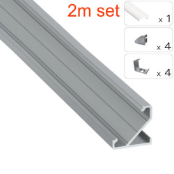 Set-2m hliníkový profil pre LED pásy TEKKNI BARDE + difúzor mrazený