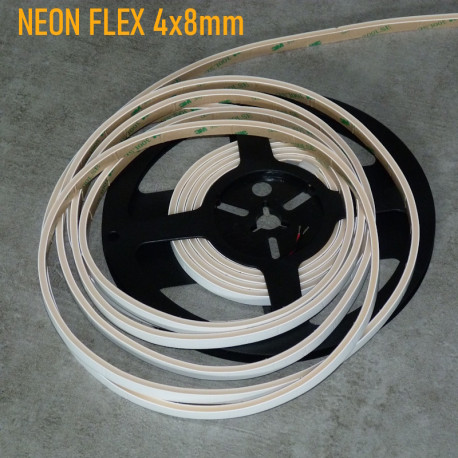 NEON FLEX 4x8mm Natural White 7W 310Lm 24V CRI90 IP67 ecolight