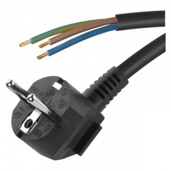 Flexo šnúra PVC 3×1,0mm², 2m, čierna