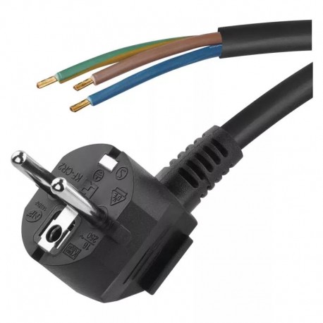 Flexo šnúra PVC 3×1,0mm², 2m, čierna