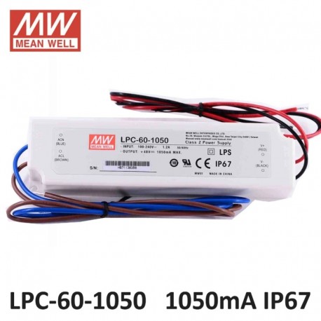 Spínaný napájací zdroj s výstupným konštantným prúdom Mean Well LPC-60-1050