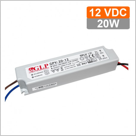 LED napájací zdroj 12V-24W IP67 Global Leader Power GPV-20-12