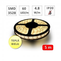 Flexibilný LED pás 60LED/m SMD3528 4,8W/m 200Lm Teplá biela 2700K OPTONICA