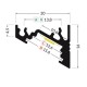 Hliníkový profil pre LED pásy CORNER - surový hliník
